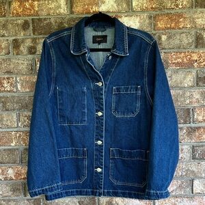 Quince 100% organic cotton Denim Chore Jacket dark indigo Large